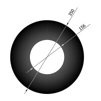 Wandrosette 90 mm für Ofenrohr 150 mm sc